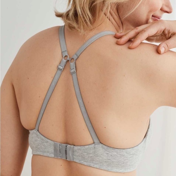 NEW Aerie Real Happy Wireless Push Up Bra in Light Grey - Picture 4 of 10